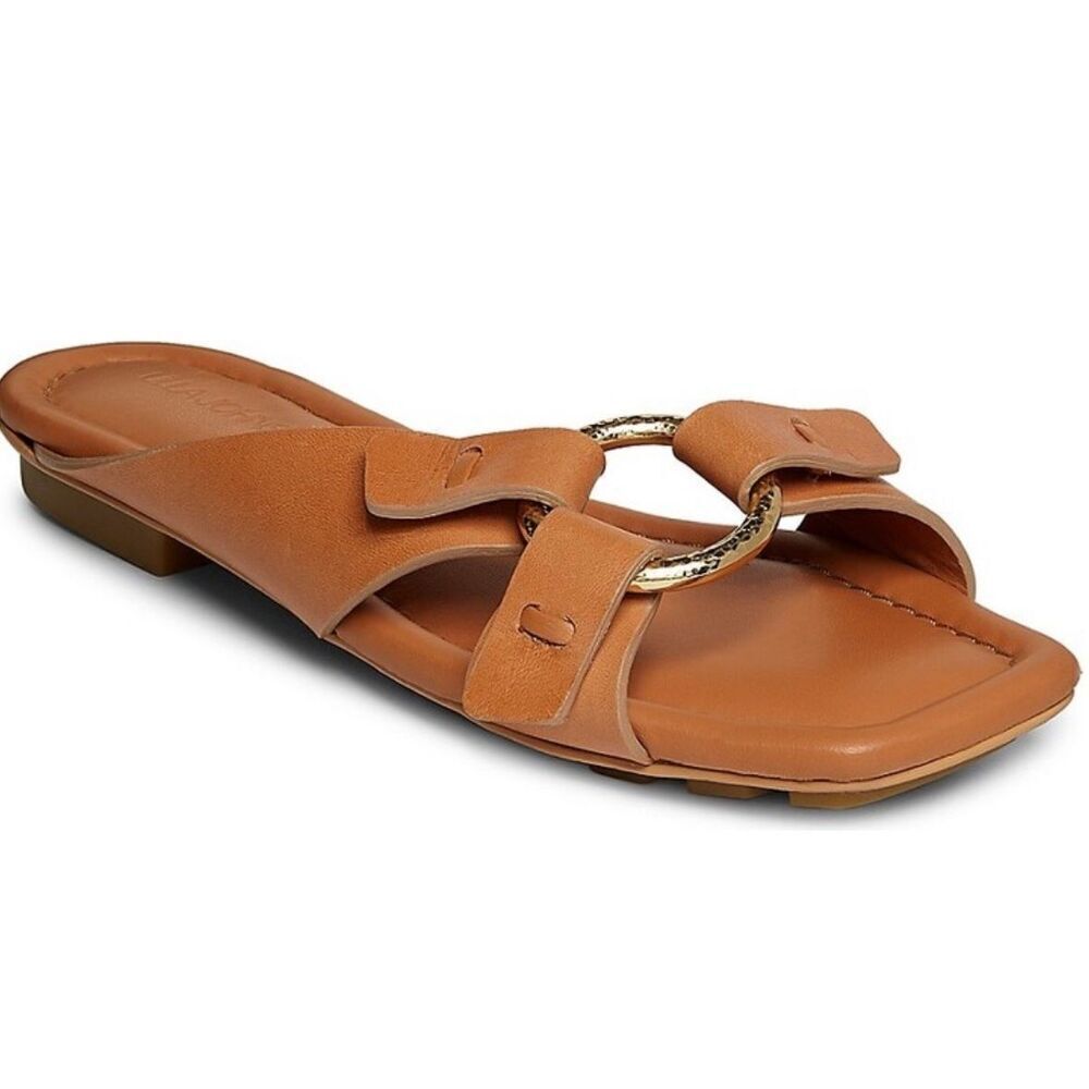 Ulla Johnson Women's Ring Leather Sandals in Pecan Brown NWB Size 37 1/2”